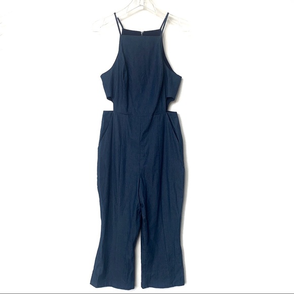 BCBGeneration | Navy Blue Cut-out Crop Jumpsuit 6 - Picture 4 of 15